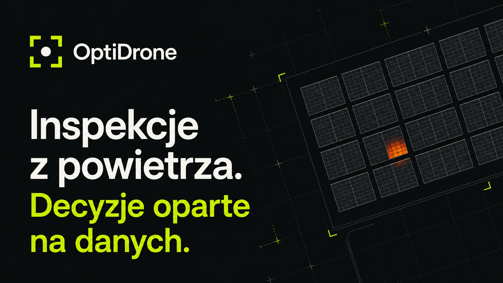 Techniczna wizualizacja inspekcji farmy fotowoltaicznej